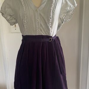 Maeve from Anthropologie Dress is Dark purple corduroy with pockets
